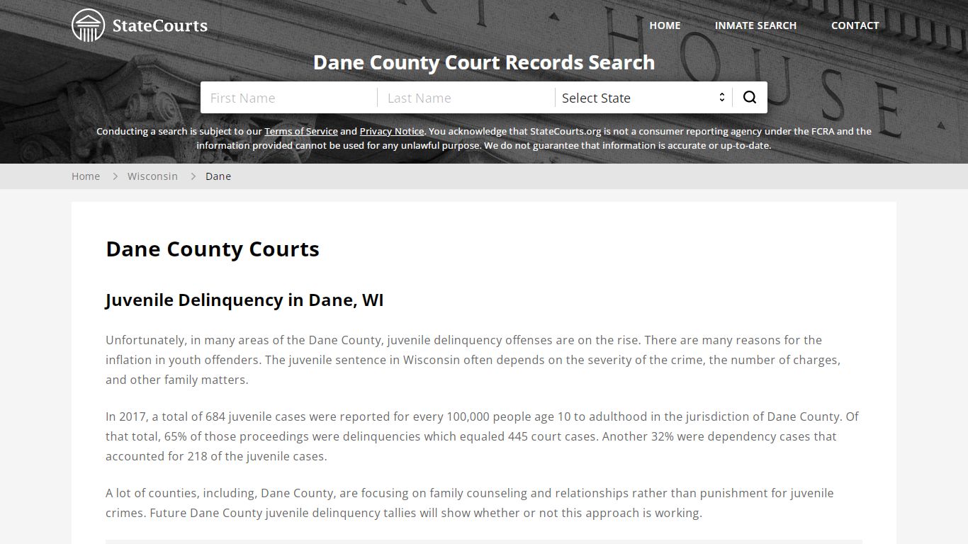 Dane County, WI Courts - Records & Cases - StateCourts
